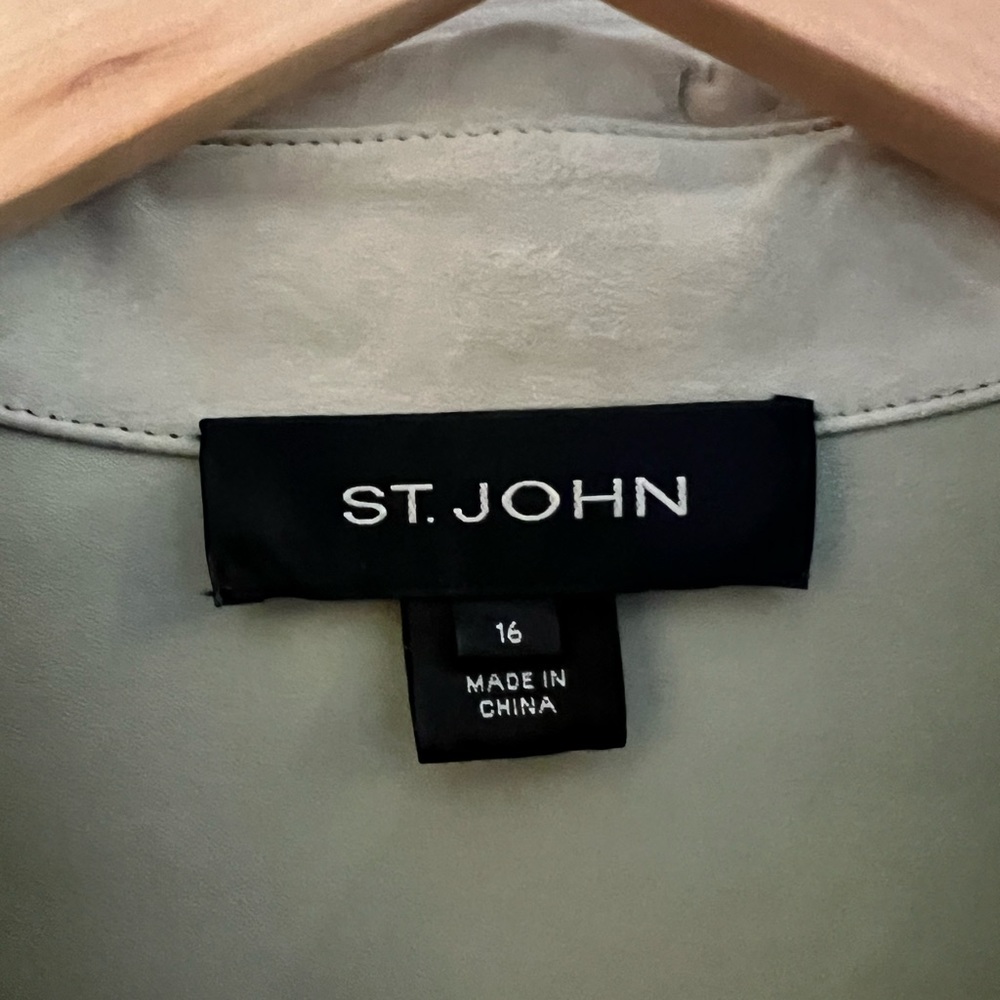 St John , classic , color is light sea foam green